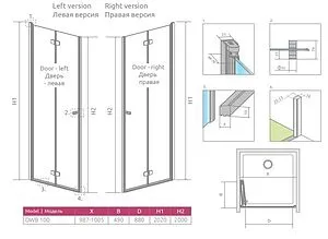 Дверь в нишу 1000мм прозрачное стекло Radaway Fuenta New DWB 100 L 384077-01-01L, 2