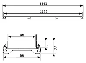 Решетка для лотка под плитку угловая 1125мм TECEdrainline Plate 611270, 5