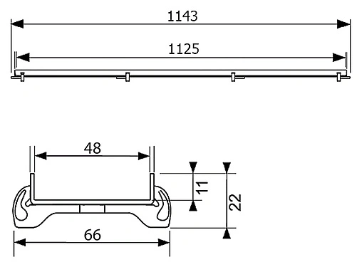 Решетка для лотка под плитку угловая 1125мм TECEdrainline Plate 611270 Решетка для лотка под плитку угловая 1125мм TECEdrainline Plate 611270