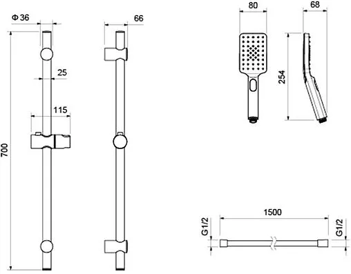 Душевая стойка Aquatek Лира хром AQ2018CR