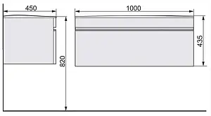 Тумба-умывальник подвесная Raval Hotte 100 белый Hott.01.100/P/W+Ott.08.100/W, 2
