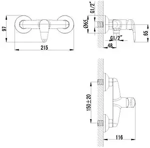 Гигиенический душ со смесителем Lemark Pramen хром LM3318C, 2