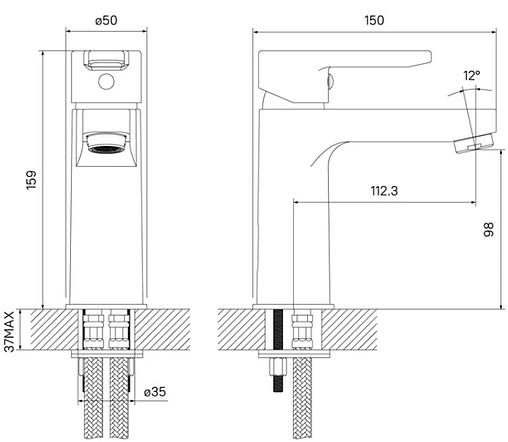 Смеситель для раковины IDDIS Sena хром SENSB00i01