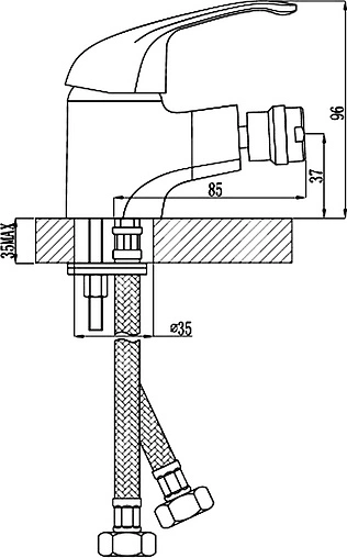 Смеситель для биде Rossinka хром A35-51