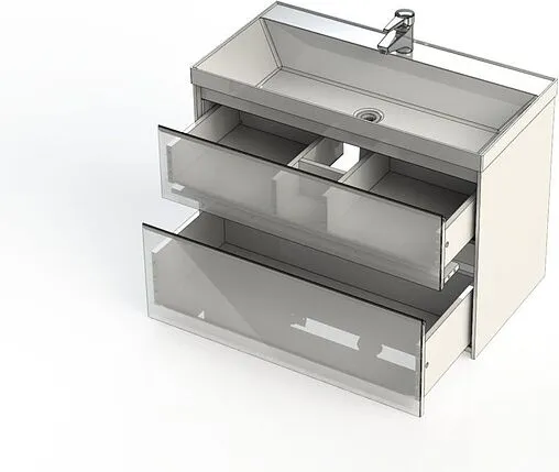 Тумба-умывальник Aquanet Гласс 90 белый 00196960+00179396