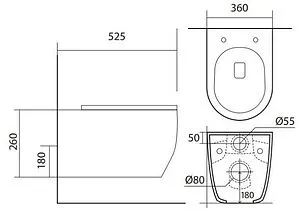 Унитаз подвесной безободковый Aquatek Европа New белый AQ1106L-00, 2