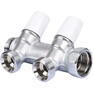 Коллектор регулирующий проходной 2 отвода ¾"в/н x ½"к Tiemme MAXIMA 1860008 Коллектор регулирующий проходной 2 отвода ¾"в/н x ½"к Tiemme MAXIMA 1860008, 1