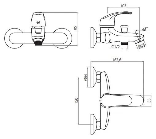 Смеситель для ванны Damixa Palace One хром 411000000 Смеситель для ванны Damixa Palace One хром 411000000