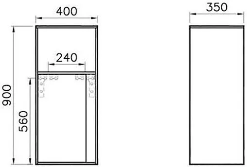 Шкаф-пенал подвесной VitrA Metropole 40 L черное акриловое стекло/сливовое дерево 58208 Шкаф-пенал подвесной VitrA Metropole 40 L черное акриловое стекло/сливовое дерево 58208
