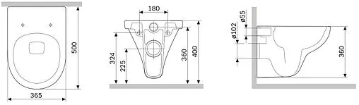 Унитаз подвесной безободковый Am.Pm Gem FlashClean белый C901700SC
