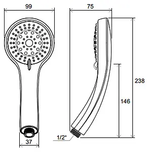 Лейка ручного душа Ravak 952 хром X07P008 Лейка ручного душа Ravak 952 хром X07P008, 2