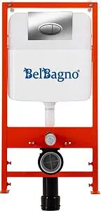 Комплект 5 в 1 BelBagno Duet Tornado CZR-2462-TH-TOR/CZR-870-SC/BB026/BB051CR с кнопкой хром глянцевый, 5