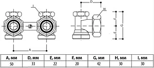 Узел нижнего подключения радиатора угловой ¾"ек x ¾"ек Gekon GK 7421 Узел нижнего подключения радиатора угловой ¾"ек x ¾"ек Gekon GK 7421, 2