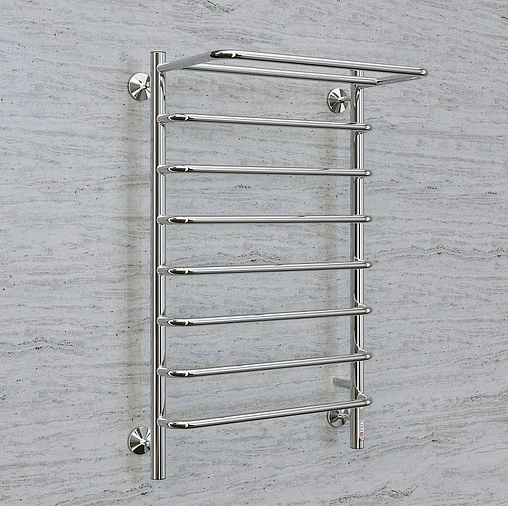 Полотенцесушитель электрический лесенка Terminus Полка Электро П8 500х850 quick touch полированная сталь 4670078524836