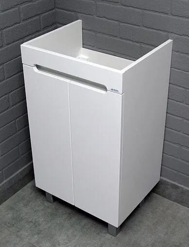 Тумба-умывальник напольная Айсберг Аура 50 белый DA2503T+S-UM-COM50/1-w