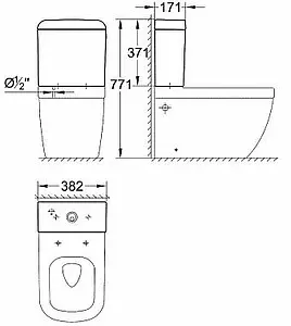 Бачок для унитаза Grohe Euro Ceramic белый 39333000 Бачок для унитаза Grohe Euro Ceramic белый 39333000, 2