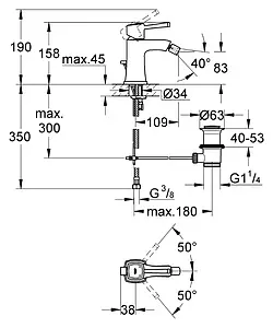 Смеситель для биде Grohe Grandera хром/золото 23315IG0 Смеситель для биде Grohe Grandera хром/золото 23315IG0, 2
