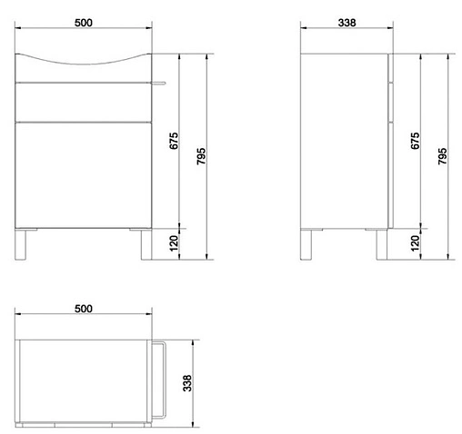 Тумба-умывальник Cersanit Smart 55 белый/ясень B-SU-SMA-CA55/Wh+S-UM-CAR55/1-w