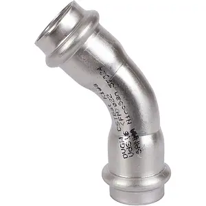 Уголок пресс двухраструбный 22мм угол 45° Sanha NiroSan 9041 6904122, 2