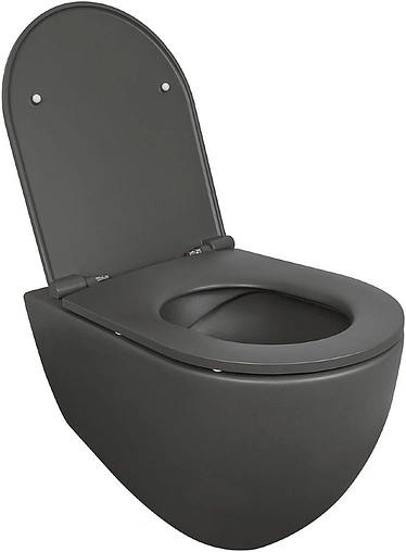 Унитаз подвесной безободковый ISVEA Infinity антрацит 10NF02001SV-2C