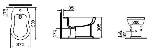 Биде напольное VitrA Efes белый 6597B003-0068