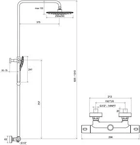 Душевая система с термостатом для душа Ravak хром X070164 Душевая система с термостатом для душа Ravak хром X070164, 2