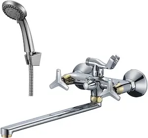 Смеситель для ванны с длинным изливом Rossinka хром/золото RS41-84 Смеситель для ванны с длинным изливом Rossinka хром/золото RS41-84, 1