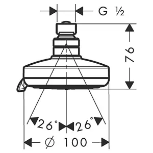 Лейка верхнего душа Hansgrohe Croma 100 Multi 3jet хром 27443000 Лейка верхнего душа Hansgrohe Croma 100 Multi 3jet хром 27443000, 2