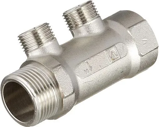 Коллектор распределительный проходной 2 отвода 1&quot;в/н x ½&quot;к Valtec VTc.500.N.0602