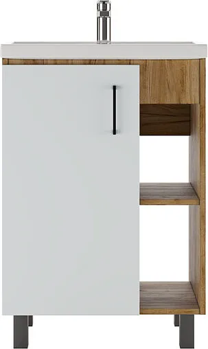 Тумба-умывальник напольный Домино Craft 60 белый/дуб вотан DCr2215T+4640021060773