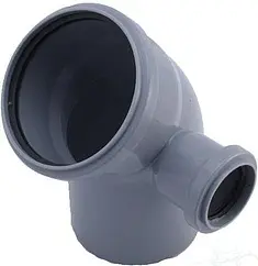 Отвод с выходом на 50 правый внутренний D=110x50мм Угол 45° Политэк 345111050П