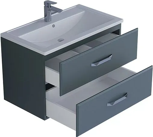 Тумба-умывальник подвесная Uperwood Foster 80 серый графит 291020541 Тумба-умывальник подвесная Uperwood Foster 80 серый графит 291020541