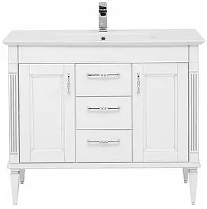 Тумба-умывальник напольная Aquanet Селена 105 белый/серебро 00201649+00186680 Тумба-умывальник напольная Aquanet Селена 105 белый/серебро 00201649+00186680, 4