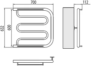 Полотенцесушитель водяной Terminus Фокстрот 1&quot; БШ 600х700 полированная сталь 4620768881473, 2