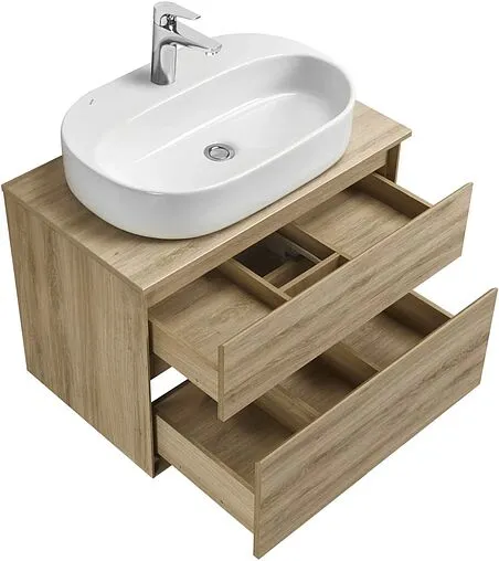 Тумба-умывальник подвесная Aquaton Либерти 75 дуб эльвезия 1A2795K5LYC70