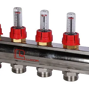 Группа коллекторная с расходомерами 9 отводов 1"в/в x ¾"ек Luxor CD 477/9 15662709N Группа коллекторная с расходомерами 9 отводов 1"в/в x ¾"ек Luxor CD 477/9 15662709N, 4