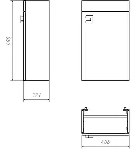 Тумба-умывальник подвесная Raval Kub 40 белый Kub.01.40/P/W+Kub.08.40/W Тумба-умывальник подвесная Raval Kub 40 белый Kub.01.40/P/W+Kub.08.40/W, 2