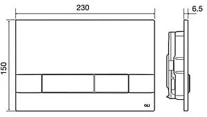 Клавиша смыва для унитаза OLI Narrow OLIpure 148300 белый глянцевый, 2