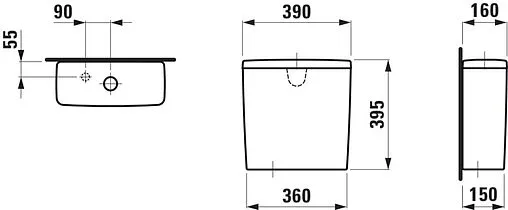 Бачок для унитаза Laufen Lua белый 8.2708.3.000.973.1 Бачок для унитаза Laufen Lua белый 8.2708.3.000.973.1