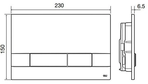 Клавиша смыва для унитаза OLI Narrow OLIpure 148300 белый глянцевый