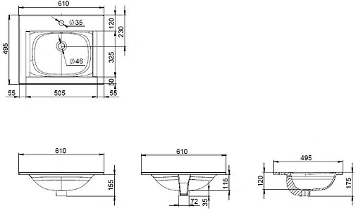 Раковина Am.Pm Spirit 2.0 60 белый M70AWCC0602WG Раковина Am.Pm Spirit 2.0 60 белый M70AWCC0602WG