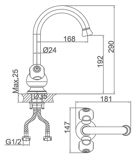Смеситель для кухни D&amp;K Kassel Hessen хром DA1422401