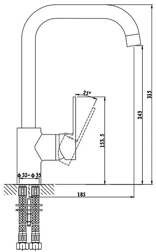 Смеситель для кухни Gross Aqua Moderna белый матовый/хром 3240278MW-7