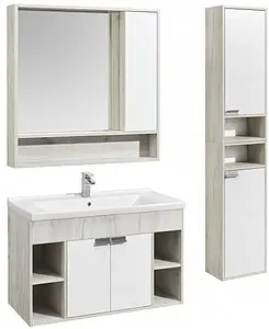 Тумба-умывальник подвесная Aquaton Флай 100 белый/дуб крафт 1A2375K0FAX10, 4