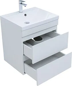 Тумба-умывальник подвесная Aquanet Нота New 58 белый глянец 00335417+00281220 Тумба-умывальник подвесная Aquanet Нота New 58 белый глянец 00335417+00281220, 4