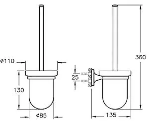 Ёршик для унитаза VitrA Marin хром A44948, 2