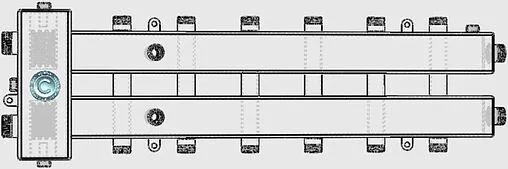 Распределительный коллектор 7 контуров с гидрострелкой 1¼&quot;н x 1&quot;н Север-М7 1925072