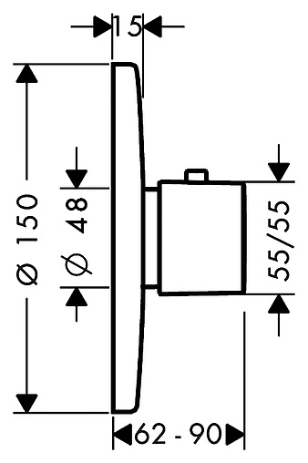 Термостат для 1 потребителя Hansgrohe Metris Highflow хром 31571000