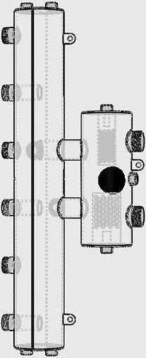 Распределительный коллектор 3 контура с гидрострелкой 1¼&quot;н x 1&quot;н Север-R-V3(Aisi) 1955010