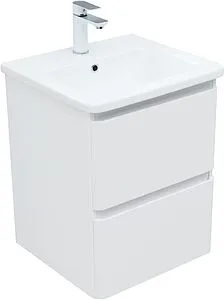 Тумба-умывальник подвесная Aquanet Эмбер 50 белый матовый 00330463+11050-KL, 3